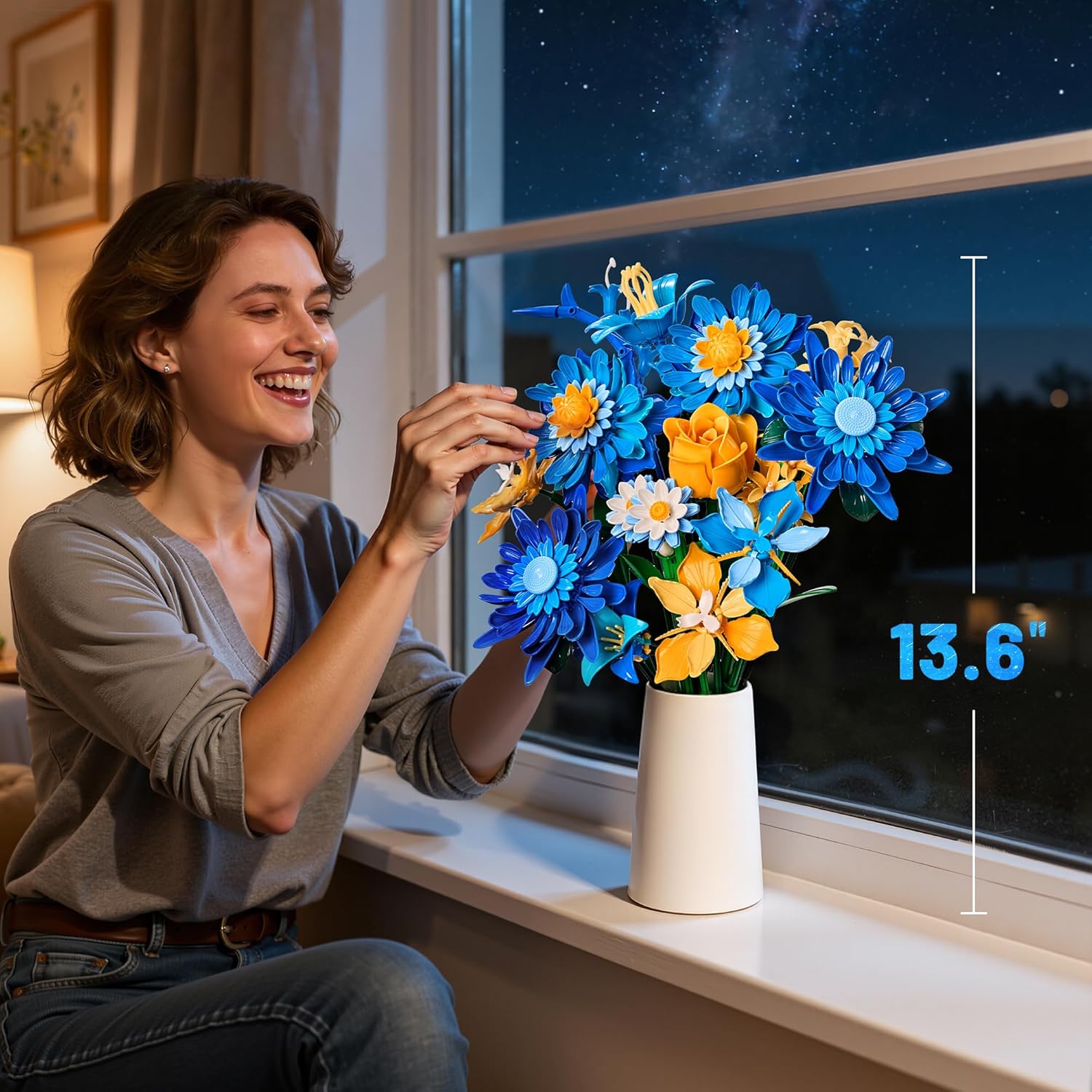 Detalle 2 de EWED Starry Blooms Flowers Bouquet Building Set