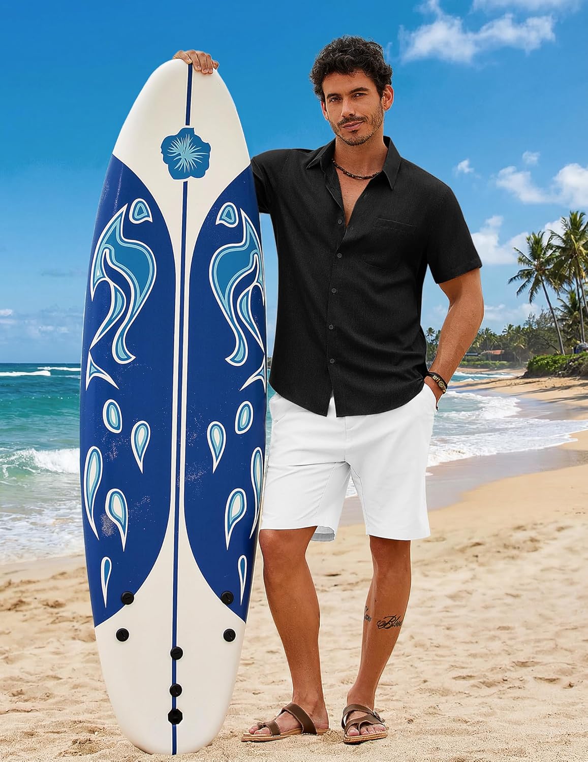 Thumbnail 3 de COOFANDY Herren Hemd Kurzarm Sommer – Leichtes Freizeithemd mit Brusttasche im Regular Fit