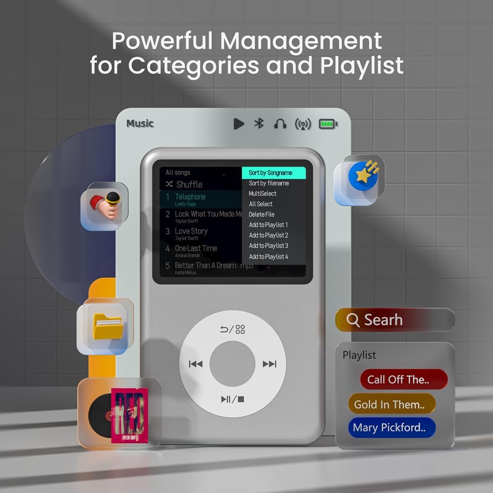 Detalle 2 de 64GB MP3 Player with Bluetooth Y1: Portable Music, Video and Rockbox Compatibility