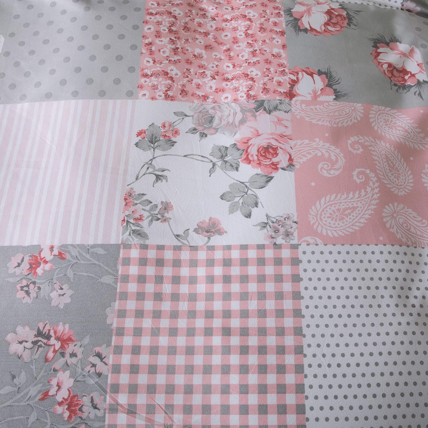 Thumbnail 3 de PRIME LINENS Double Floral Grey Duvet Cover Set 4 Pc