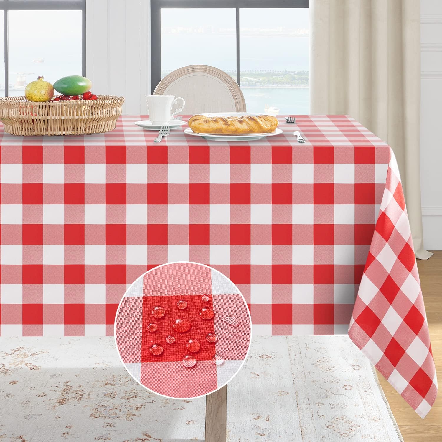 Detalle de Softalker Gingham Tablecloth 60 x 84 in