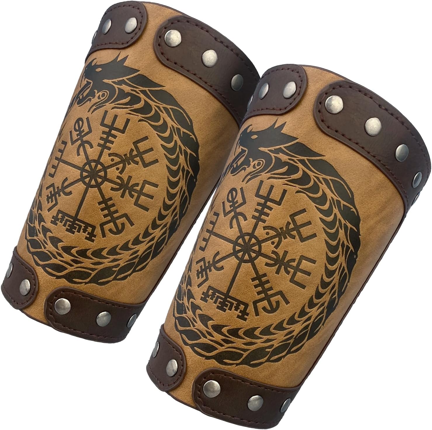 Detalle 2 de HiiFeuer Embossed Jormungandr Leather Arm Armor