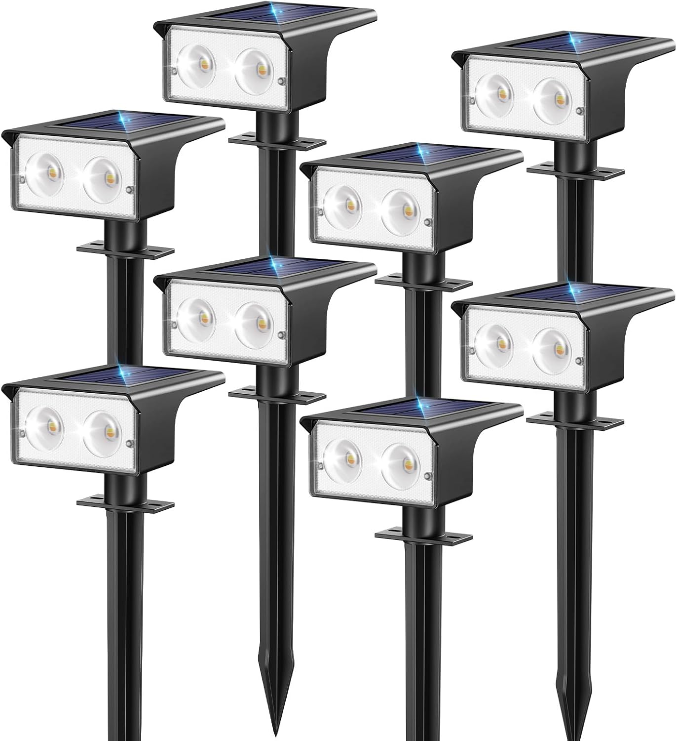 Detalle de btfarm 8er-Set Solarstrahler für Außen – 3 Farbtemperaturen, IP65, 2 Installationsmodi