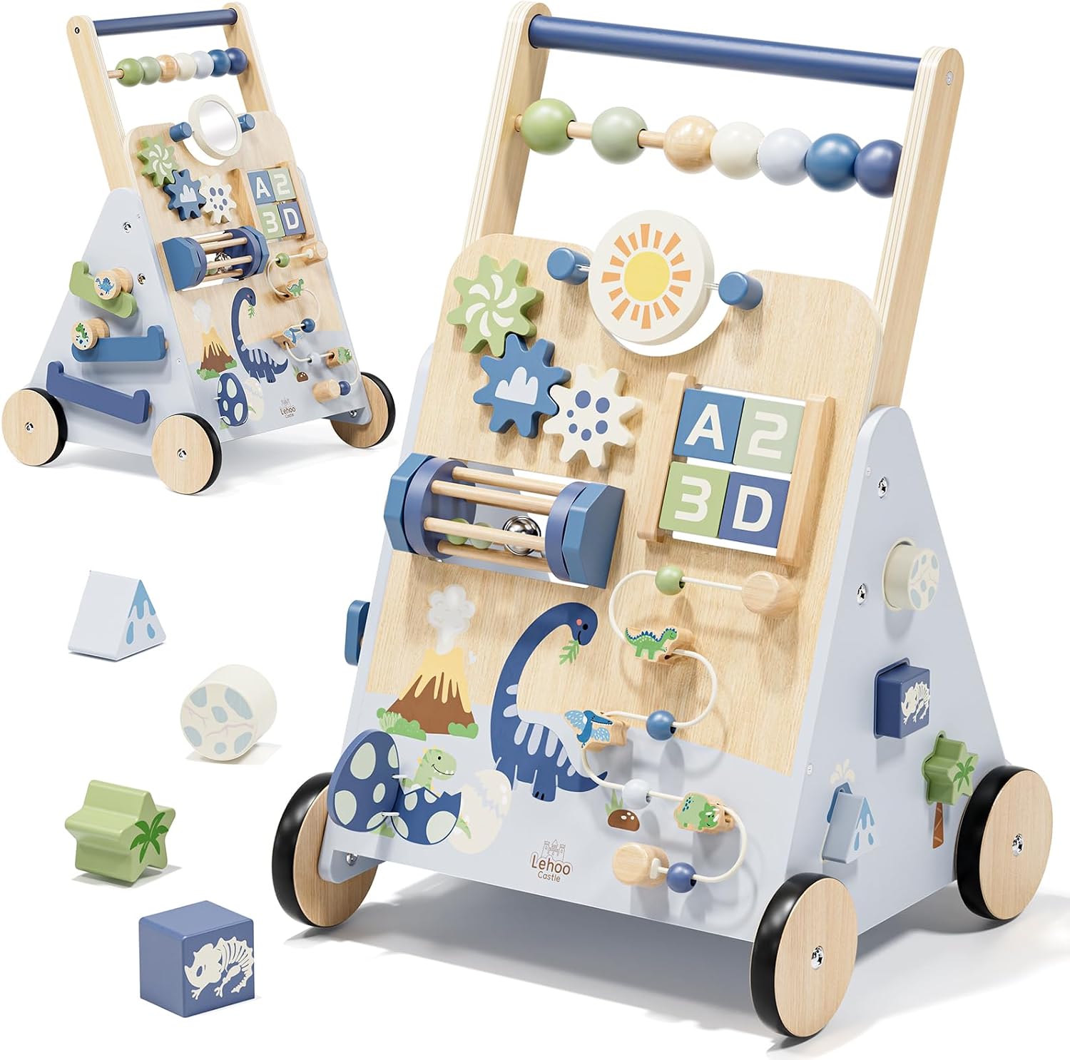 Detalle de Lehoo Castle Dinosaur Wooden Baby Walker Montessori Toy