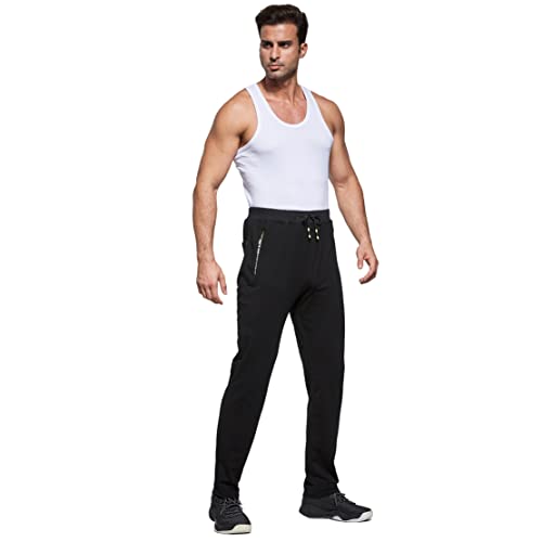 Detalle de ZOXOZ Pantalón Chándal Hombre Deportivos Holgado Recto con Cremalleras Negro L