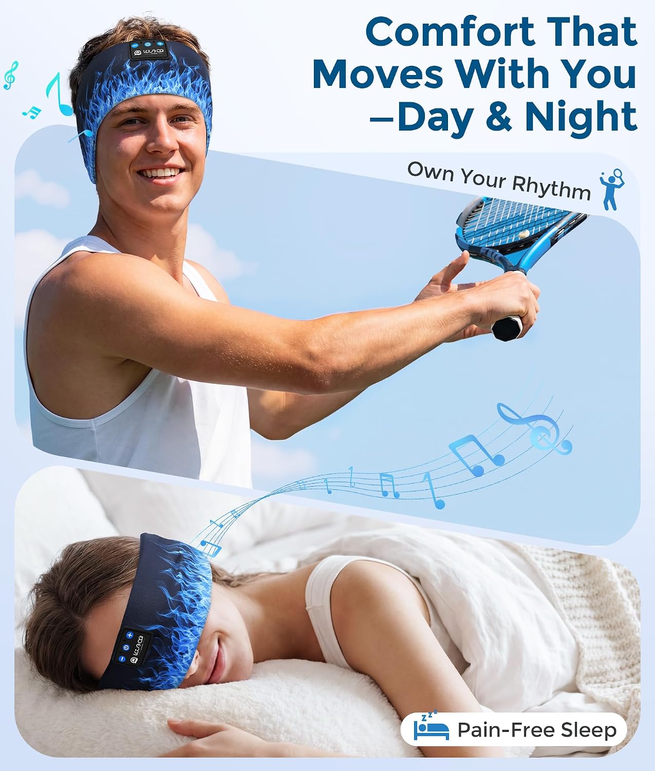 Detalle 2 de LOVE EYE Bluetooth 5.4 Sleep Headphones Headband