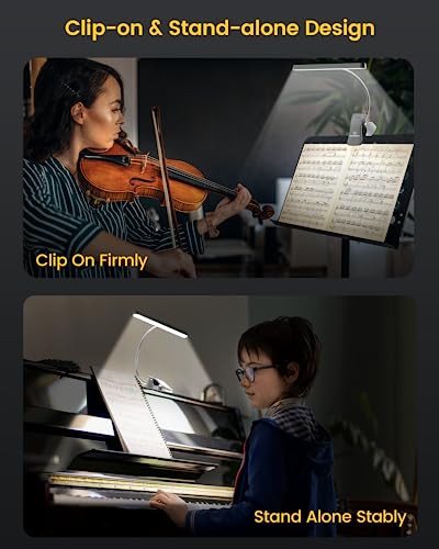 Detalle de Glocusent 57 LED: Lampe pour pupitre musique avec clip et batterie intégrée