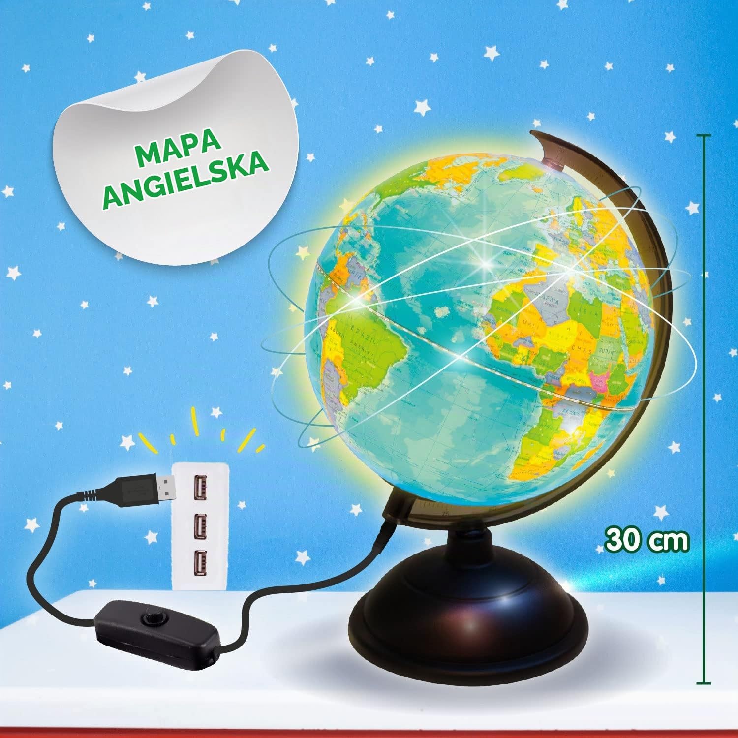 Thumbnail 1 de Science4you podświetlany globus dla dzieci 20 cm z atlasem i grami geograficznymi