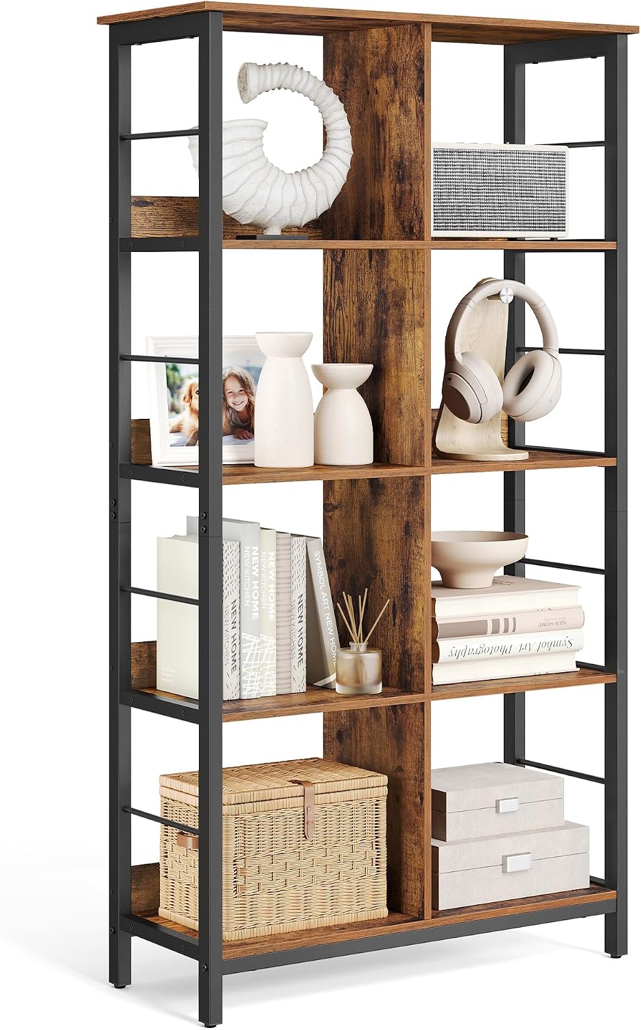 Thumbnail 6 de VASAGLE LLS128K01 8-Cube Bookcase in Rustic Brown and Black