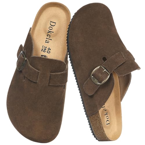 Detalle de Zoccoli e Sabot Dokela in Pelle Nubuck – Comfort quotidiano con fibbia regolabile