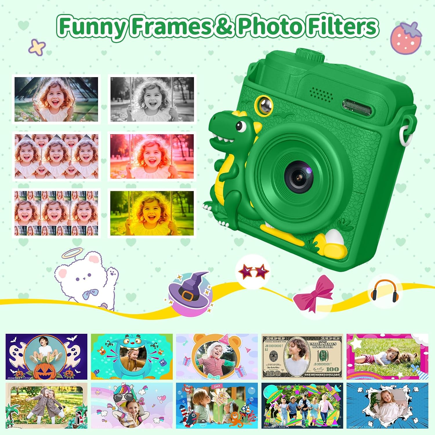 Detalle 2 de Gofunly Kids Camera Instant Print (1080P) with 32GB card and 5 print paper rolls