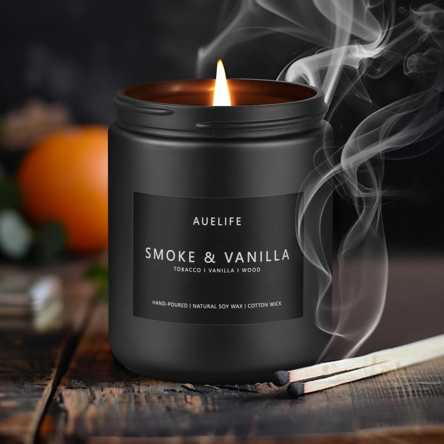 Thumbnail 3 de Auelife Scented Candles Smoke Vanilla Soy Candle, 7 oz, Cotton Wick