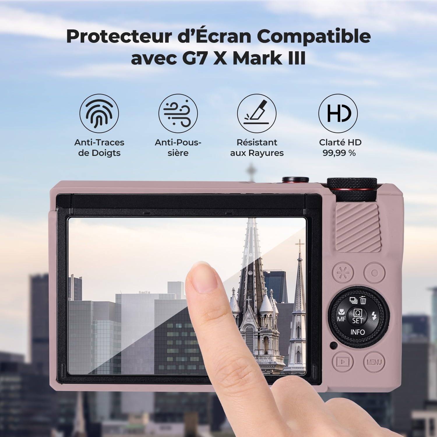 Thumbnail 6 de Coque de protection en silicone pour Canon PowerShot G7X Mark III / G7X3 – Gris Violet
