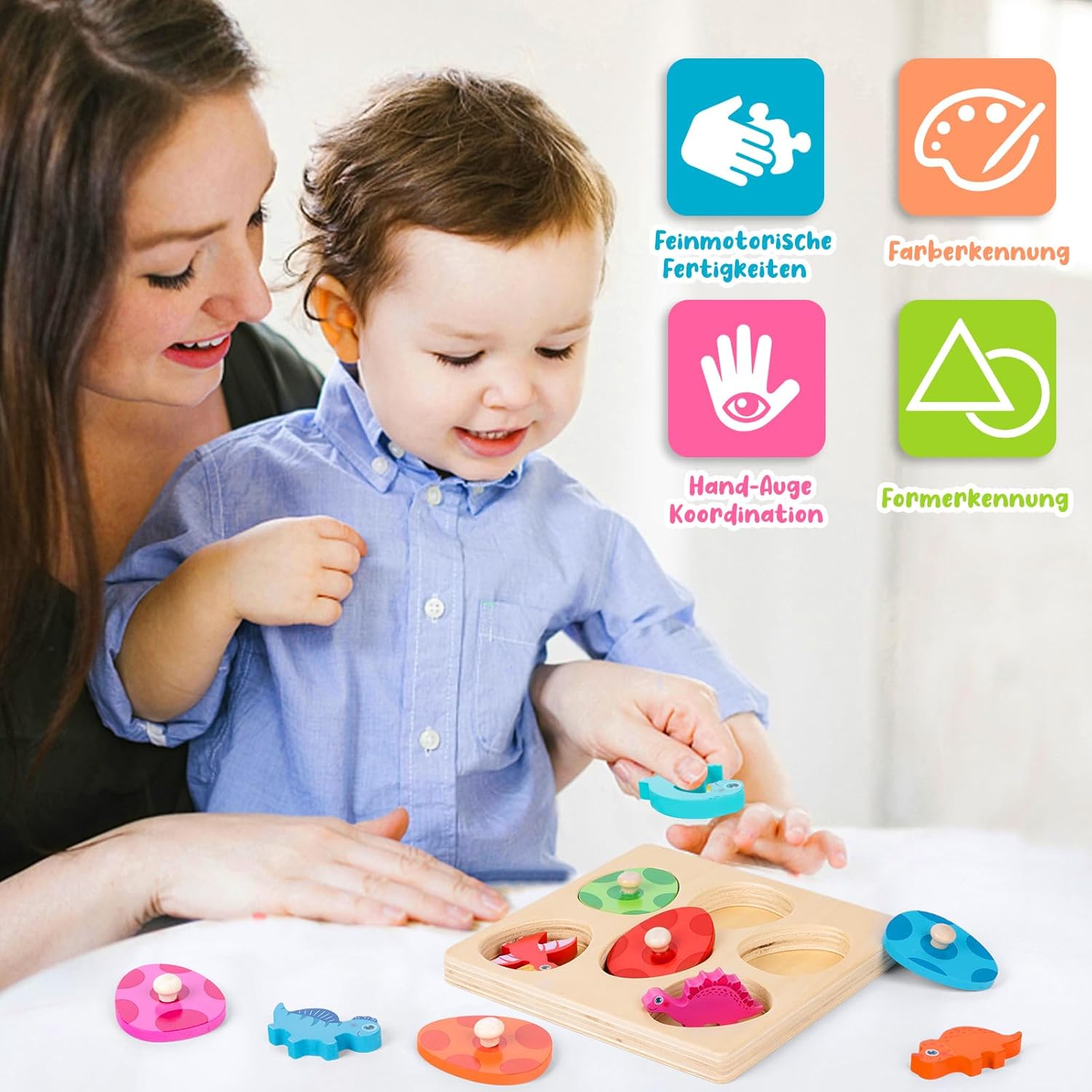 Detalle 2 de LZDMY dinosaur Montessori puzzle toy set