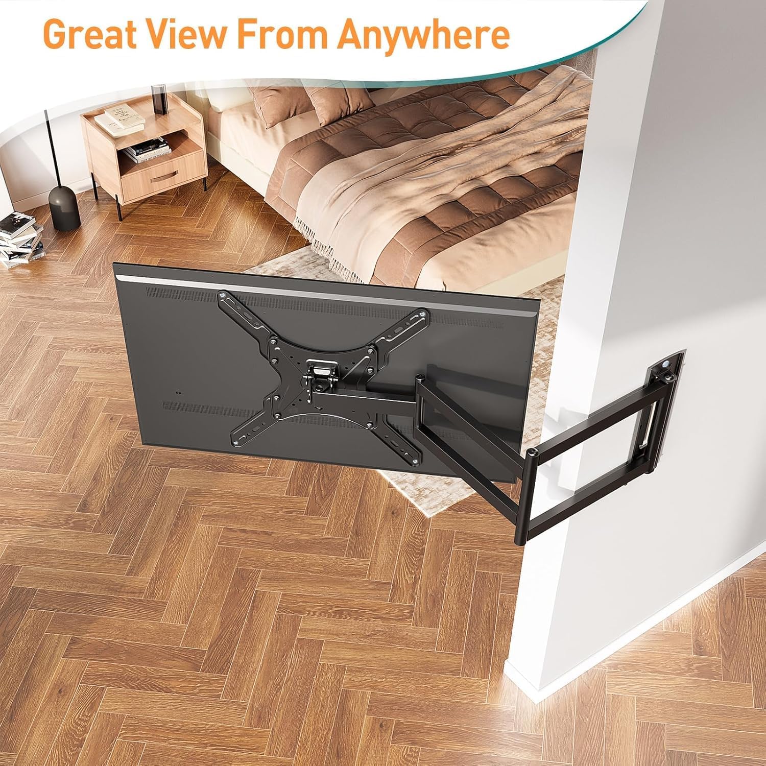 Thumbnail 6 de ELIVED EV3018 supporto TV a parete angolare con braccio lungo estensibile fino a 950 mm, VESA 400x400 mm e inclinazione regolabile