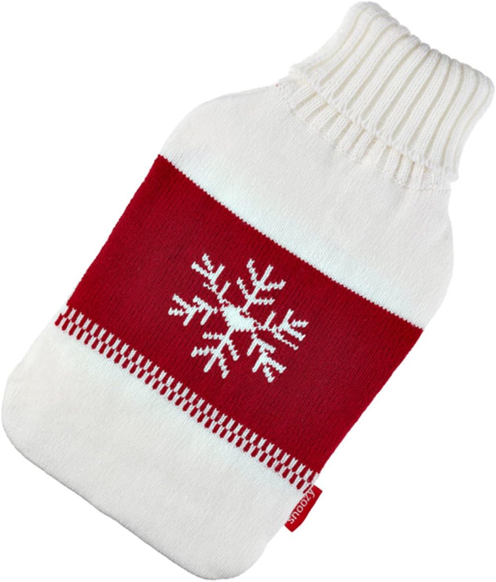 Thumbnail 5 de Snoozy Bouillotte XXL 2 Litres avec Housse Tricotée – Caoutchouc Naturel, Flocon de neige rouge et blanc (30 x 20 cm)