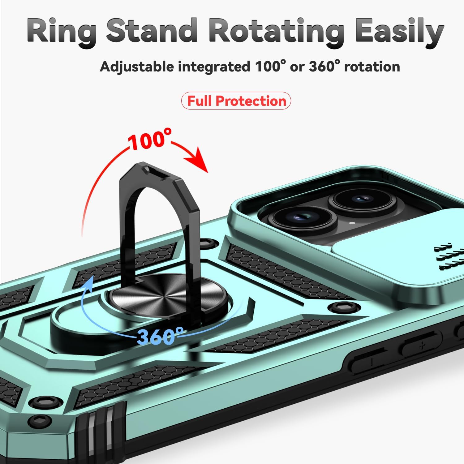 Thumbnail 4 de Hitaoyou for iPhone 17 Case with Camera Cover, Magnetic Back and Kickstand – Military Grade Protection