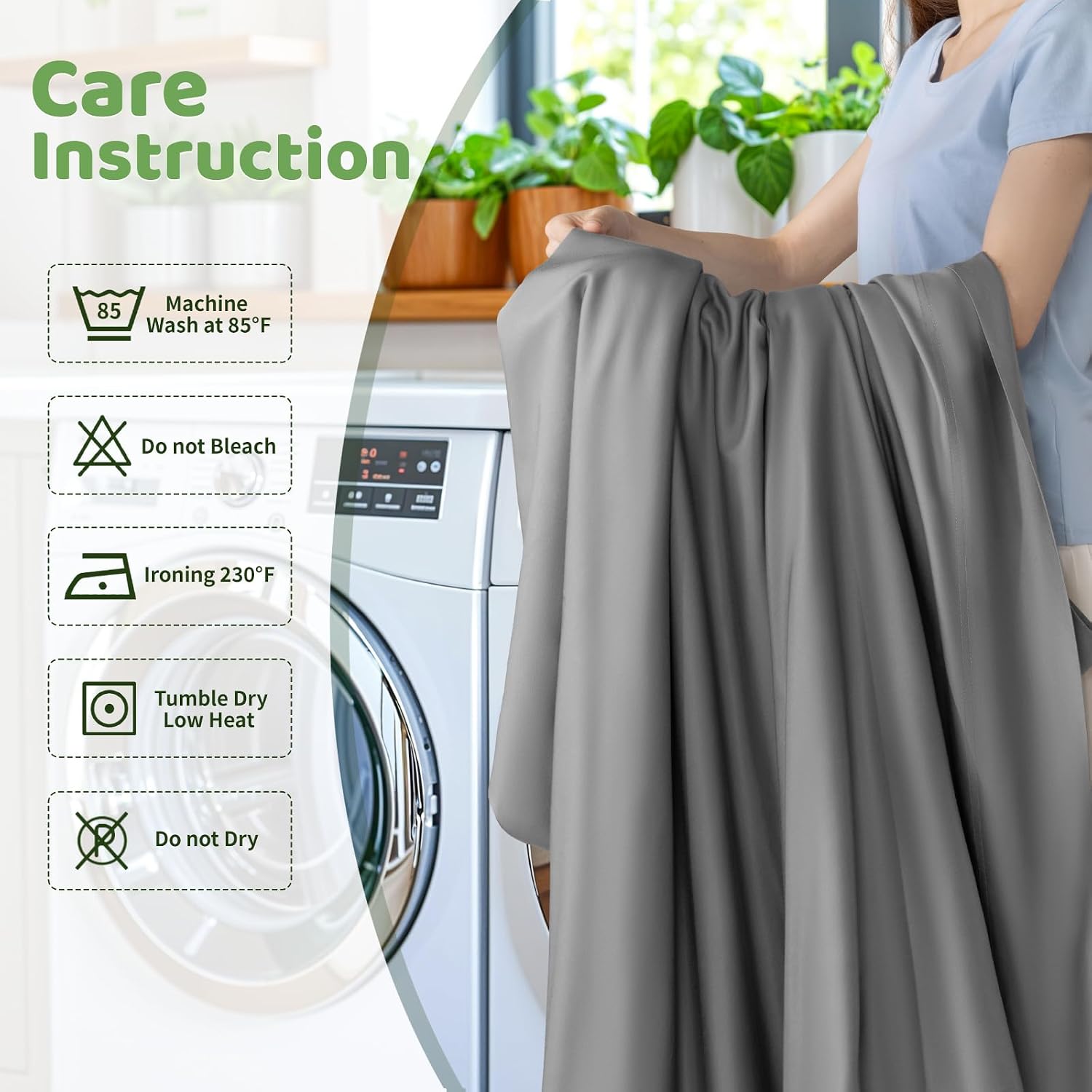 Detalle de LBRO2M King Rayon-Derived-from-Bamboo Sheet Set, Cooling Feel, 16-Inch Pockets