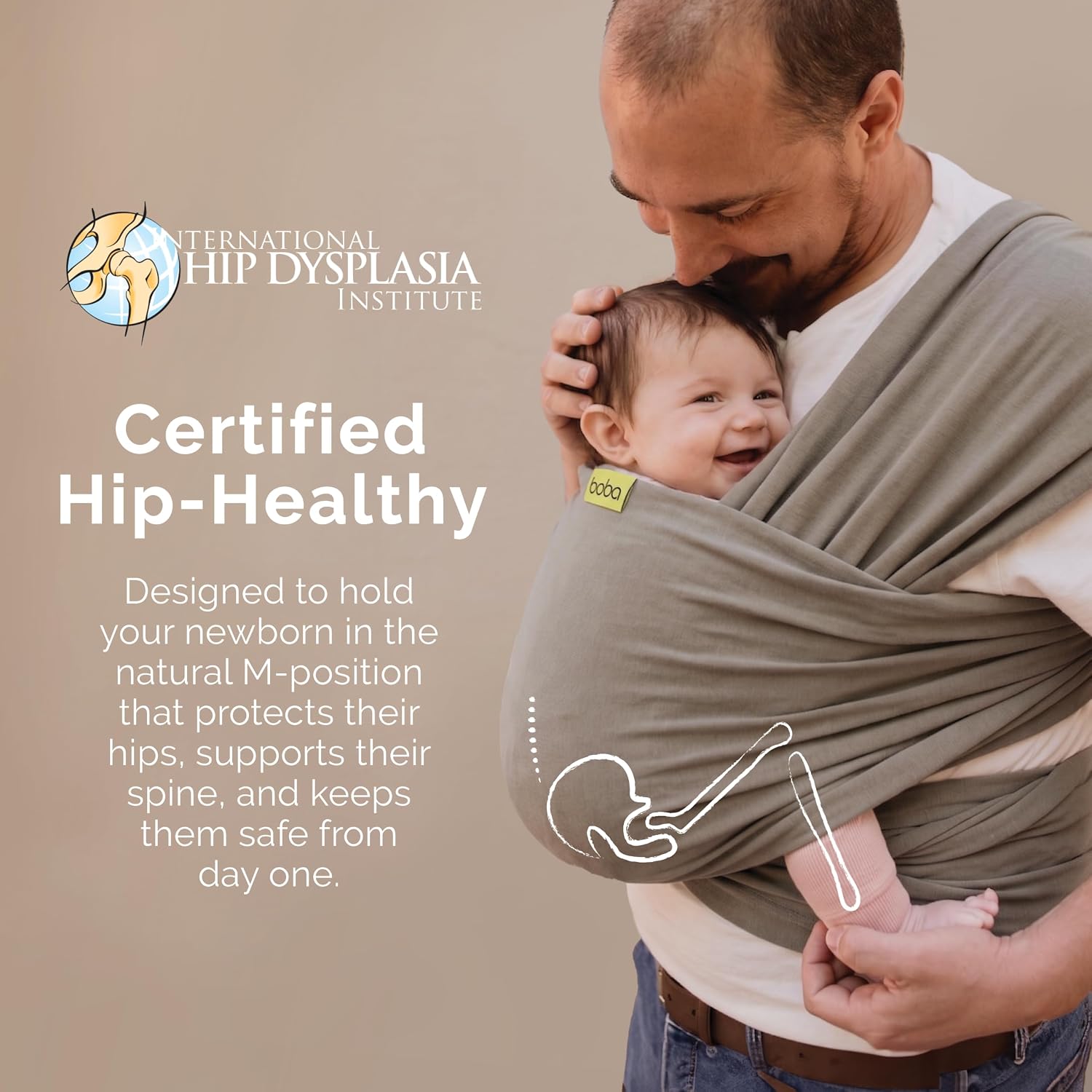 Thumbnail 4 de Boba Baby Wrap Carrier – Original Baby Sling Carrier for Newborns (7–35 lbs) in Grey