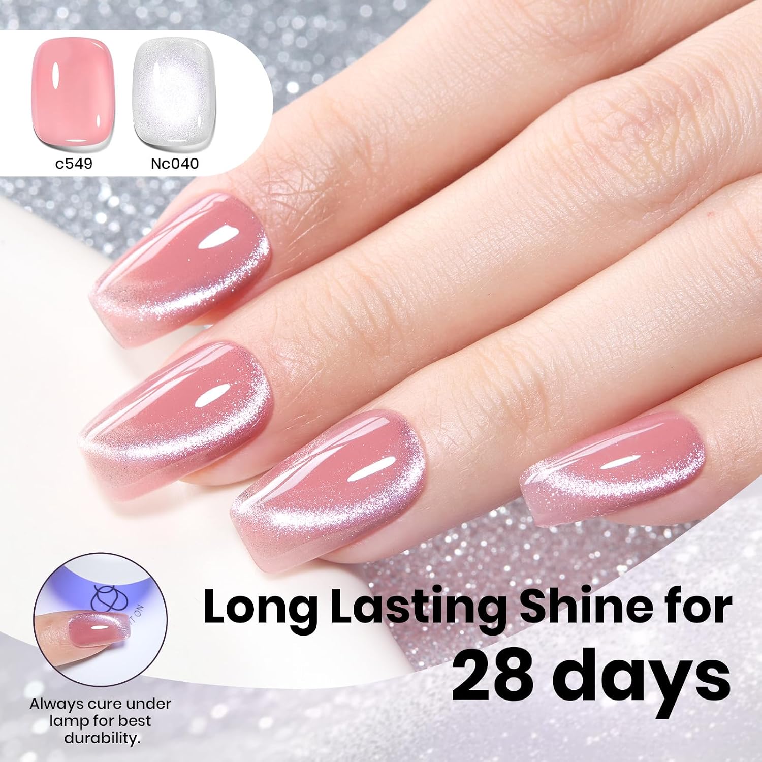 Thumbnail 6 de Beetles Lunar Silk Silver Cat Eye Gel Nail Polish – 15ML Full Size