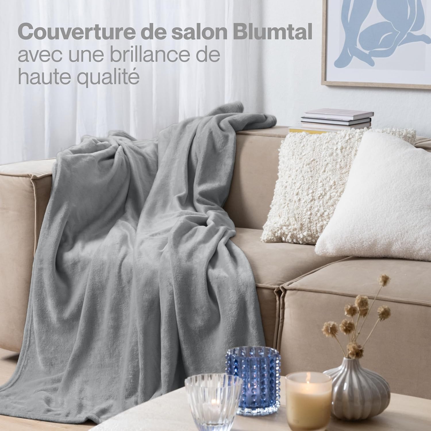 Thumbnail 5 de Blumtal Couverture Polaire 270 x 230 – Plaid Gris Certifié Oeko-Tex, ultra doux et chaud