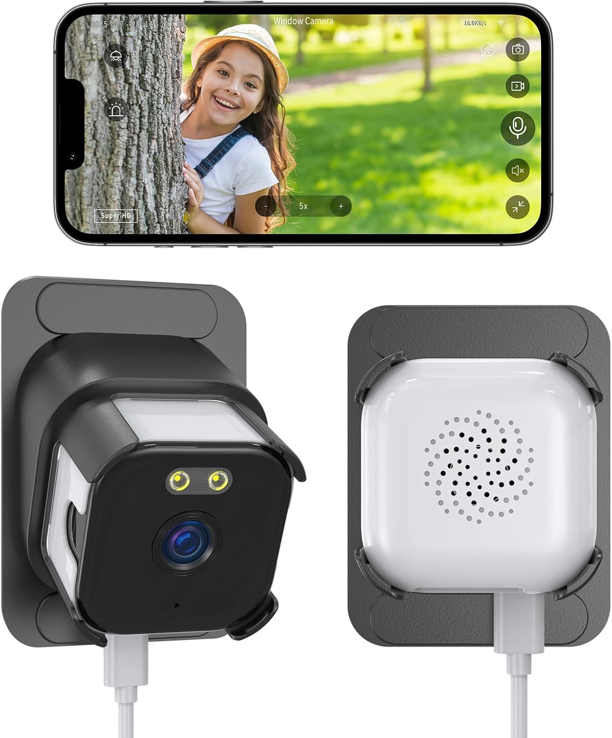Detalle de ANYQOO Safe View Security Camera 2K 3MP — Window Camera (2 Pack)
