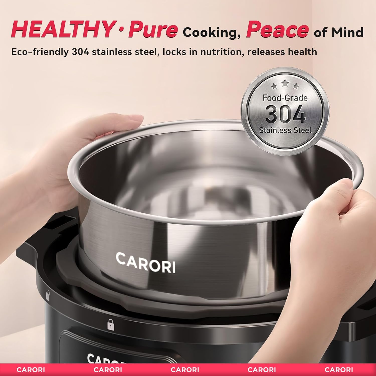 Detalle 2 de CARORI 1200W 12-in-1 Electric Pressure Cooker 8Qt 🍲