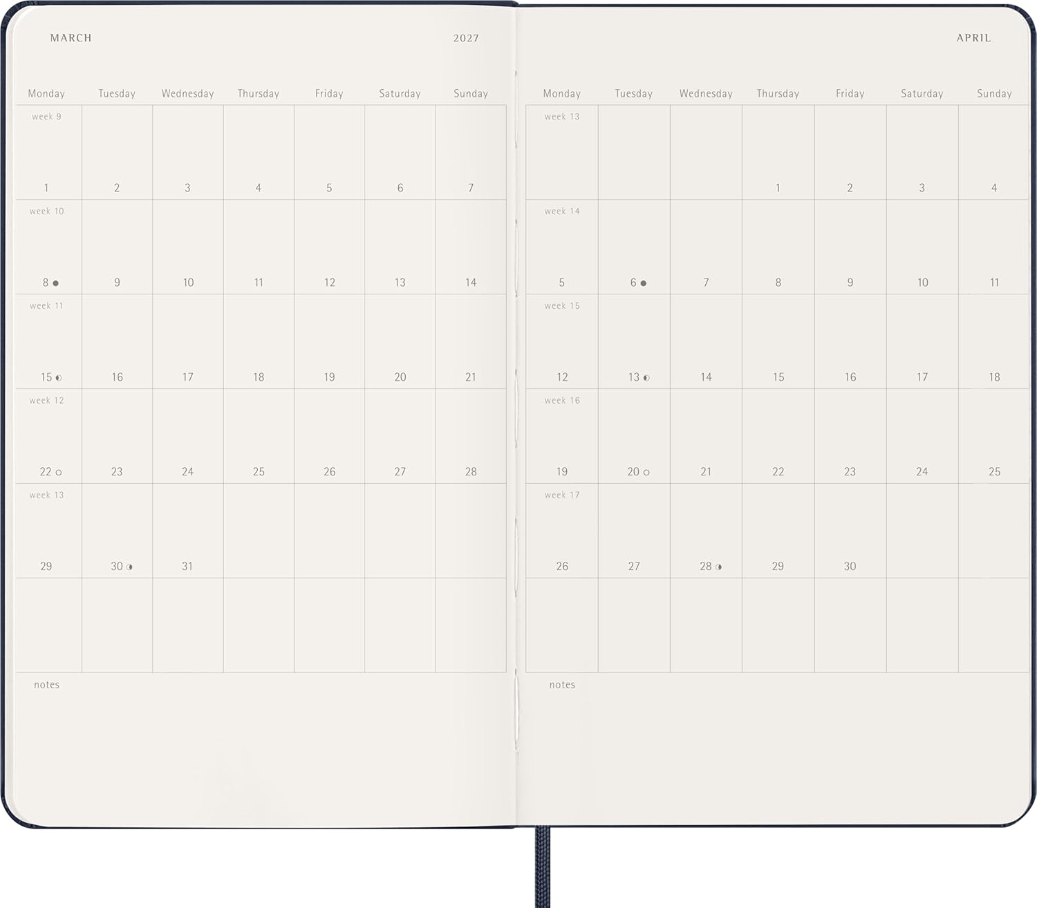 Thumbnail 4 de Moleskine DHB2018WN3Y27 Classic 18-Month Weekly Planner, Large Sapphire Blue