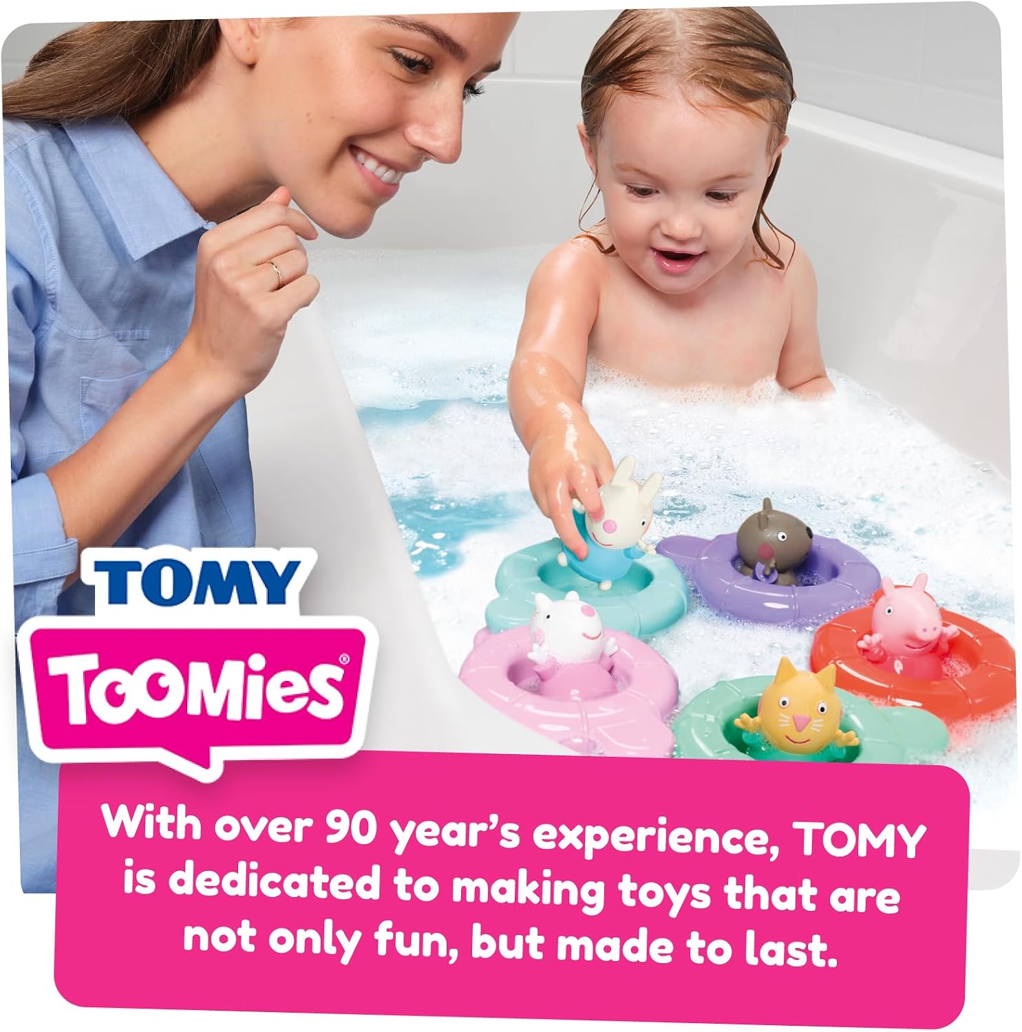 Thumbnail 6 de Tomy Toomies Pool Party de Peppa – 5 bouées à anneau et 5 figurines