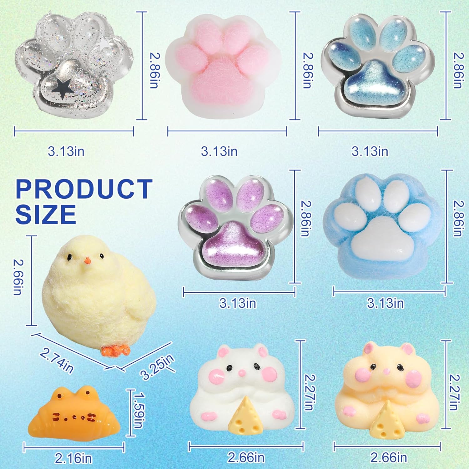 Thumbnail 1 de 20pcs Taba Squishy Pack Fidget Toys Kit with Storage Box, Party Favor Squishies for Kids 4-12