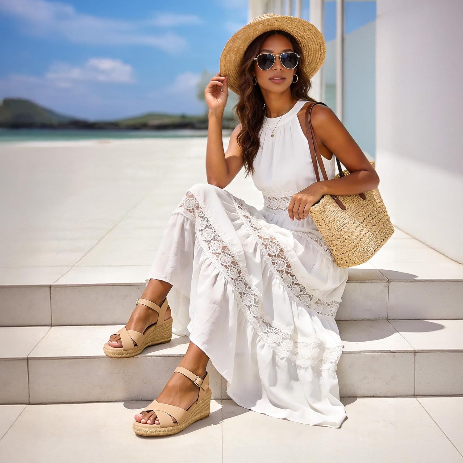 Thumbnail 1 de DREAM PAIRS Espadrille Dressy Wedge Sandals — Comfortable Summer Platform Sandals for Women