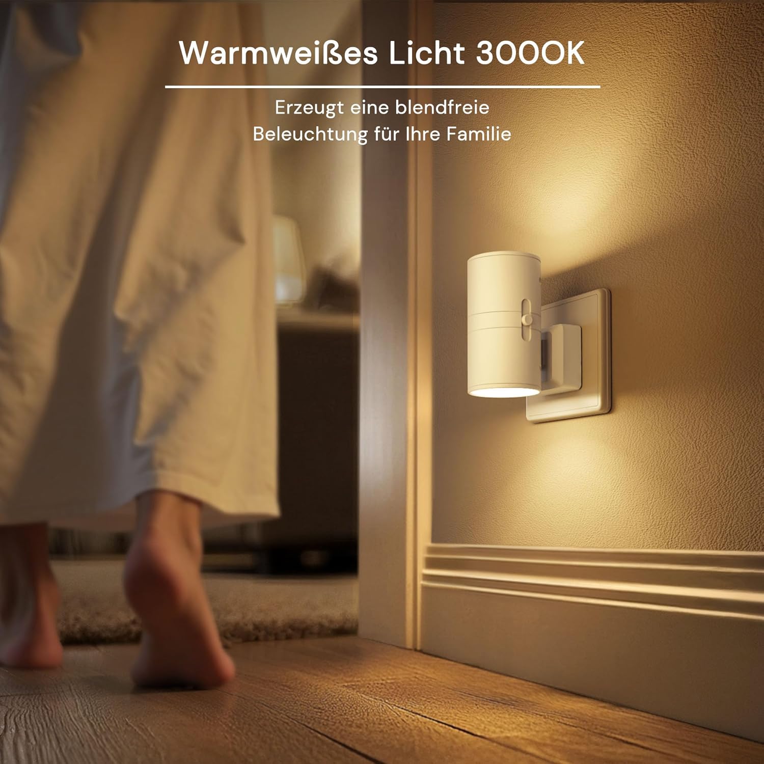 Thumbnail 3 de LOHAS-LED 2er-Nachtlicht Steckdosen-Set| Dimmbar 0–100% mit Dämmerungssensor, 3000K Warmweiß, kompakte Wandlampe im Retro-Design