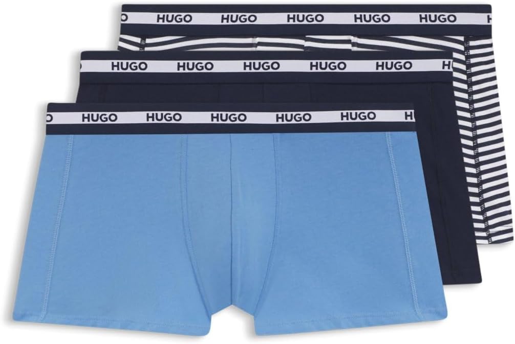 HUGO Hommes Trunk TR Planet – Lot de 3 Boxers Courts en Coton Stretch