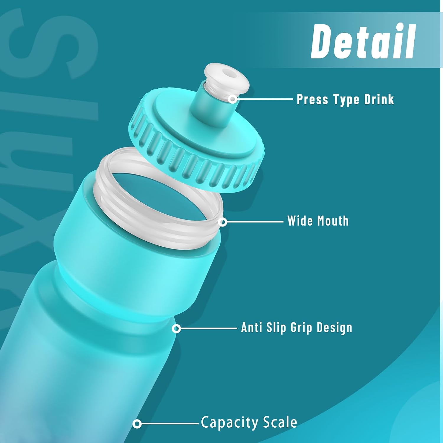 Detalle 2 de SLUXKE BBOTTLE03 24 oz Cycling Water Bottle 2-Pack, BPA-Free PP5