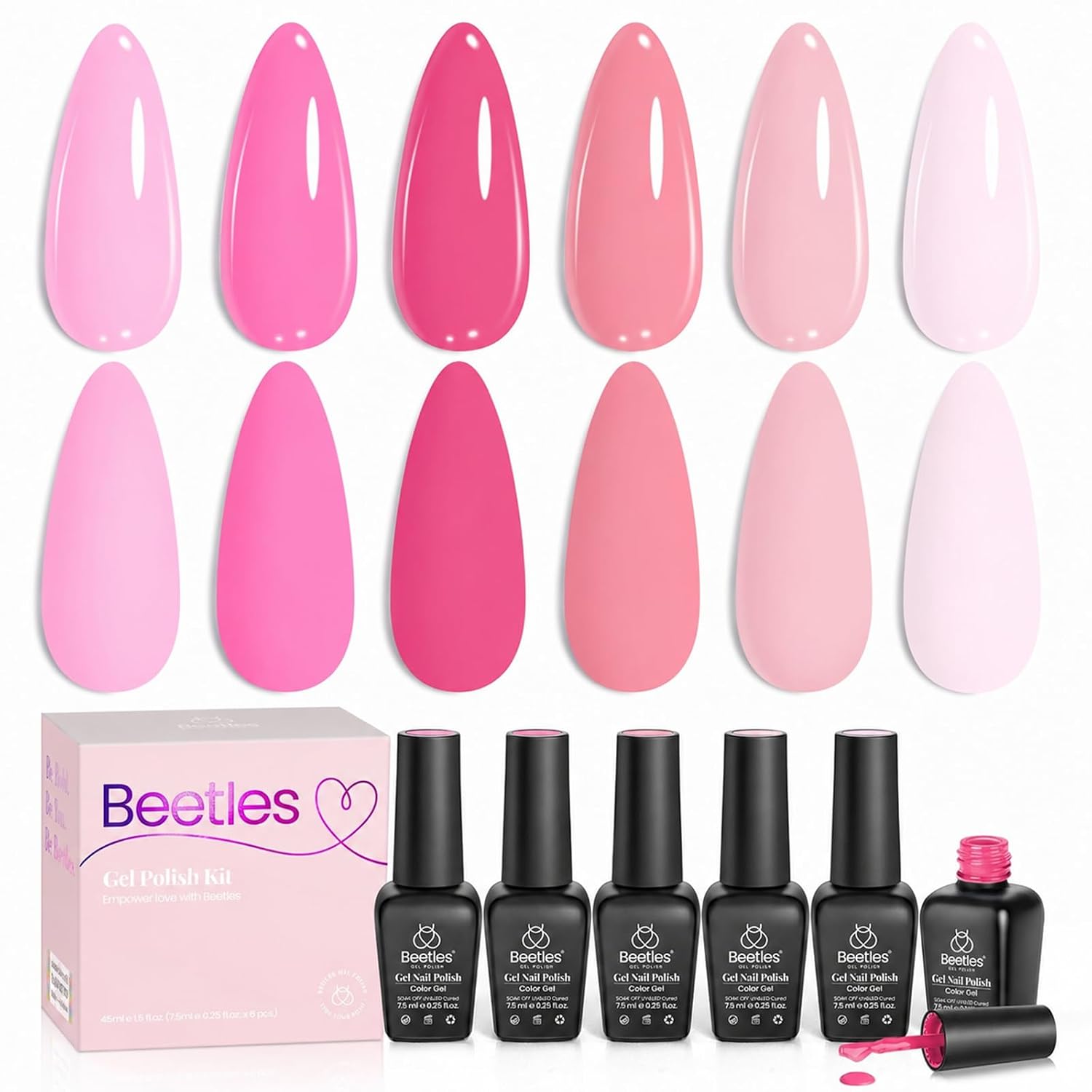 Detalle de Beetles Pink Melody Gel Polish 6 Colors 💅