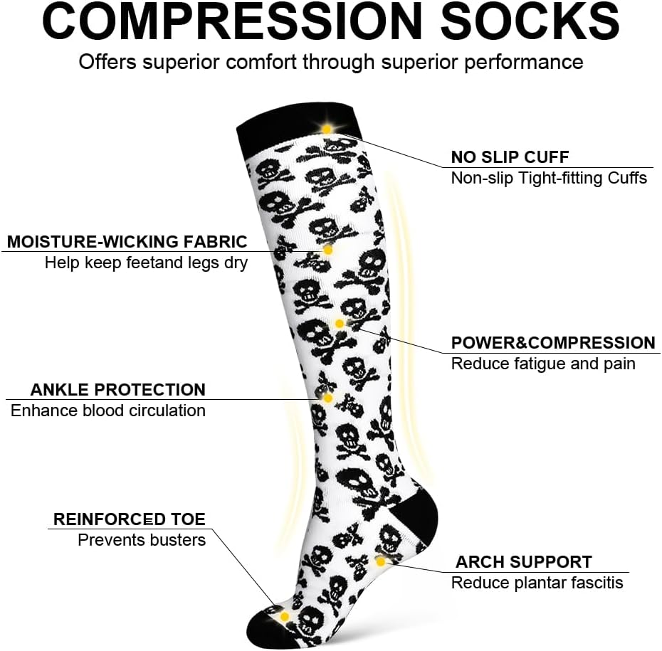 Thumbnail 1 de ACWOO 4 Pairs Graduated Compression Socks for All-Day Support