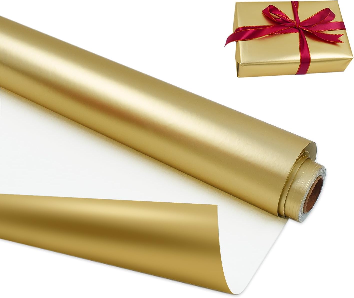 Thumbnail 6 de 43cm x 12m Pink Matte Wrapping Paper Roll – Pearly Lustre, Solid Colour