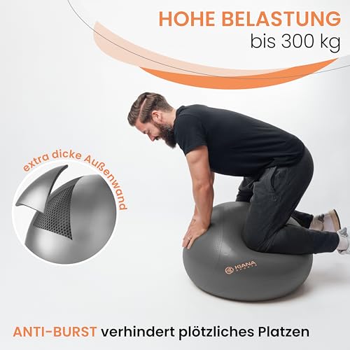 Detalle 2 de KIANA SPORTS Gymnastikball & Sitzball – Yoga Ball für Fitness & Büro