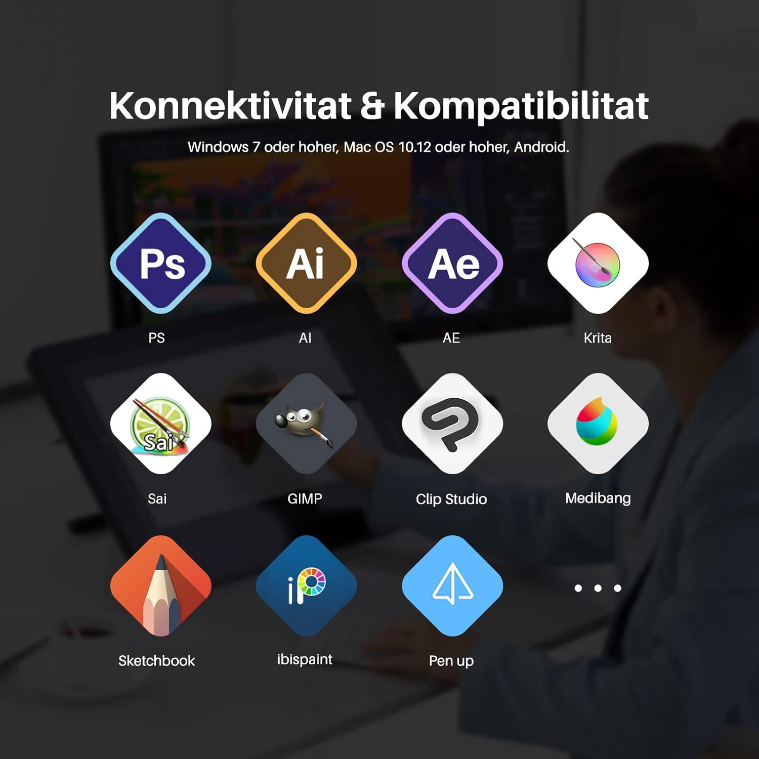 Thumbnail 6 de HUION Kamvas 22 Grafiktablett mit 21,5-Zoll-Display und PW517-Stift