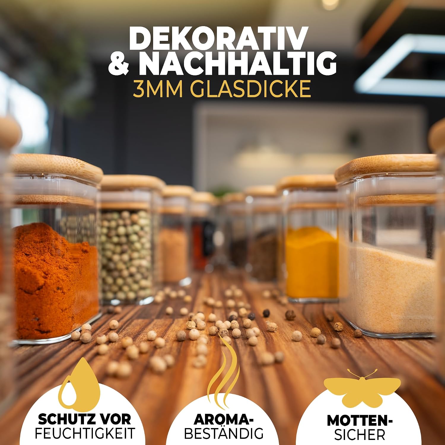 Detalle 2 de CLIDOR Gewürzgläser Set, 12 x 160 ml