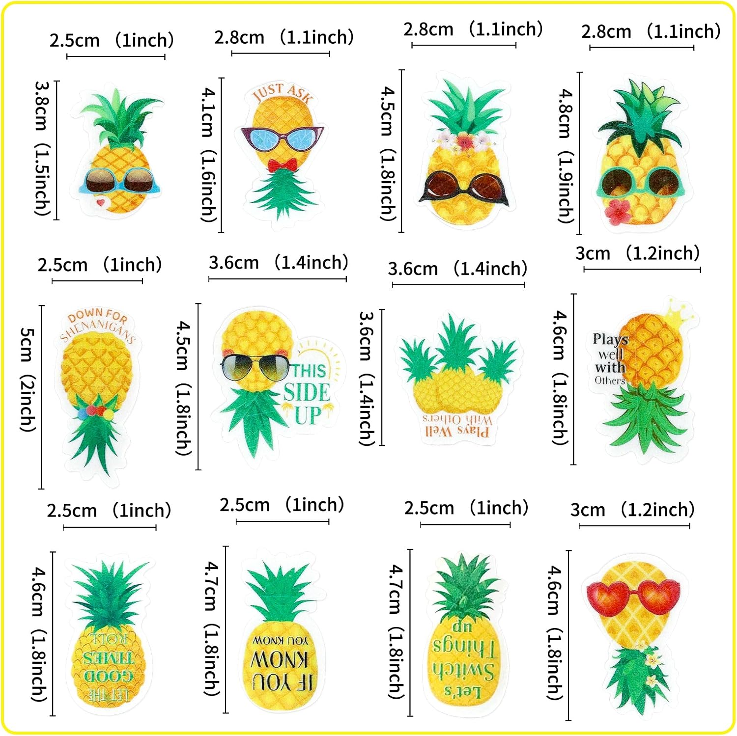 Detalle 2 de Keaziu Edible Pineapple Cupcake Toppers, 60-Count Rice Paper Picks