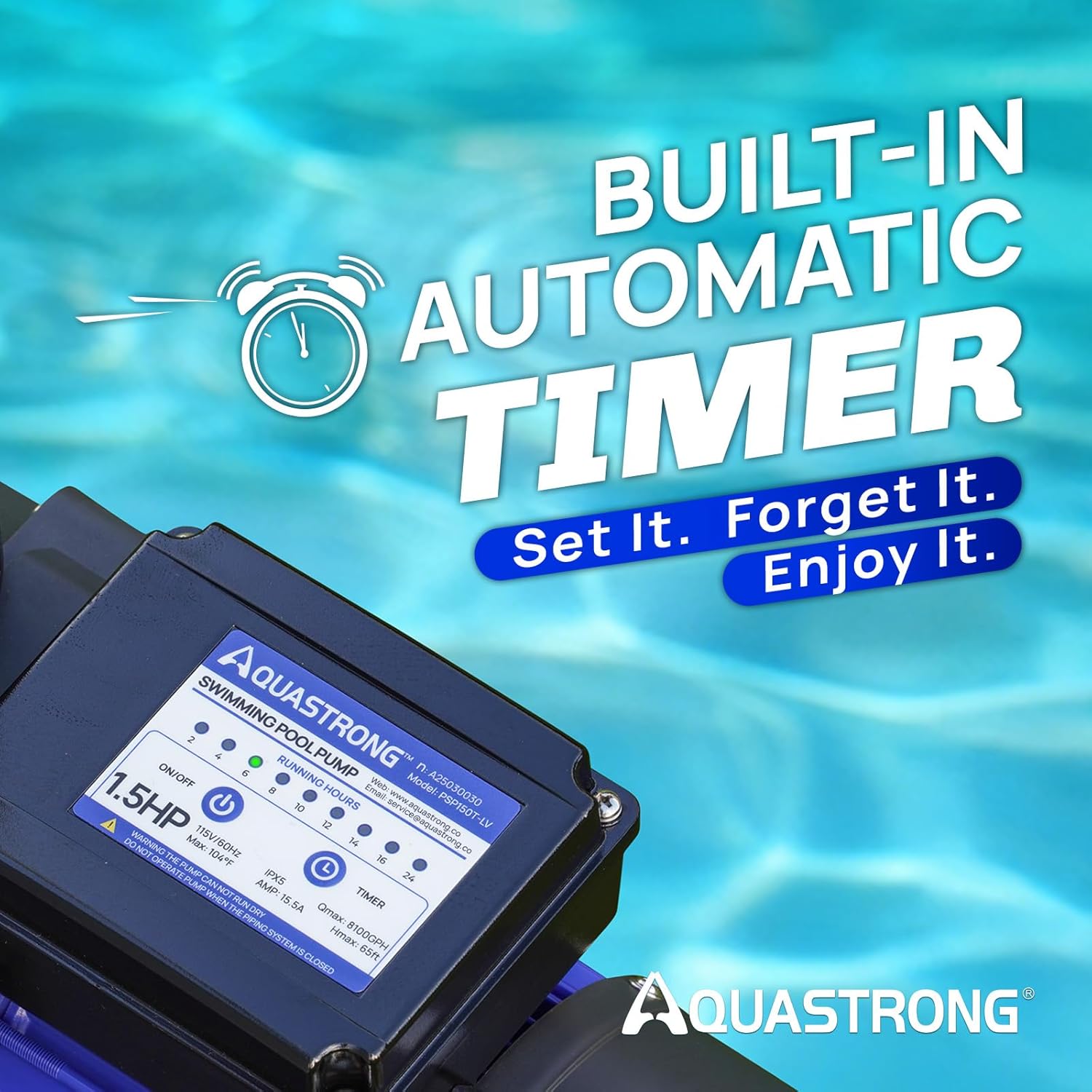 Detalle 2 de AQUASTRONG 18-inch Sand Filter Pump for Above Ground Pools with Timer and 6-Way Valve