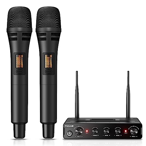 Detalle de TONOR TW350 Microfono Wireless Dinamico: sistema professionale per karaoke e eventi, 60 m