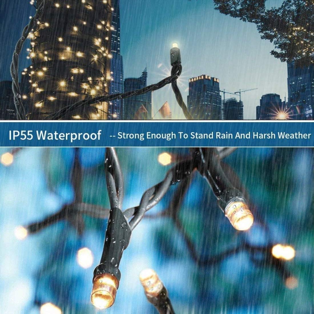 Detalle 2 de HAILI XMGQ HL300E 105 ft 300 LED Christmas String Lights, Warm White