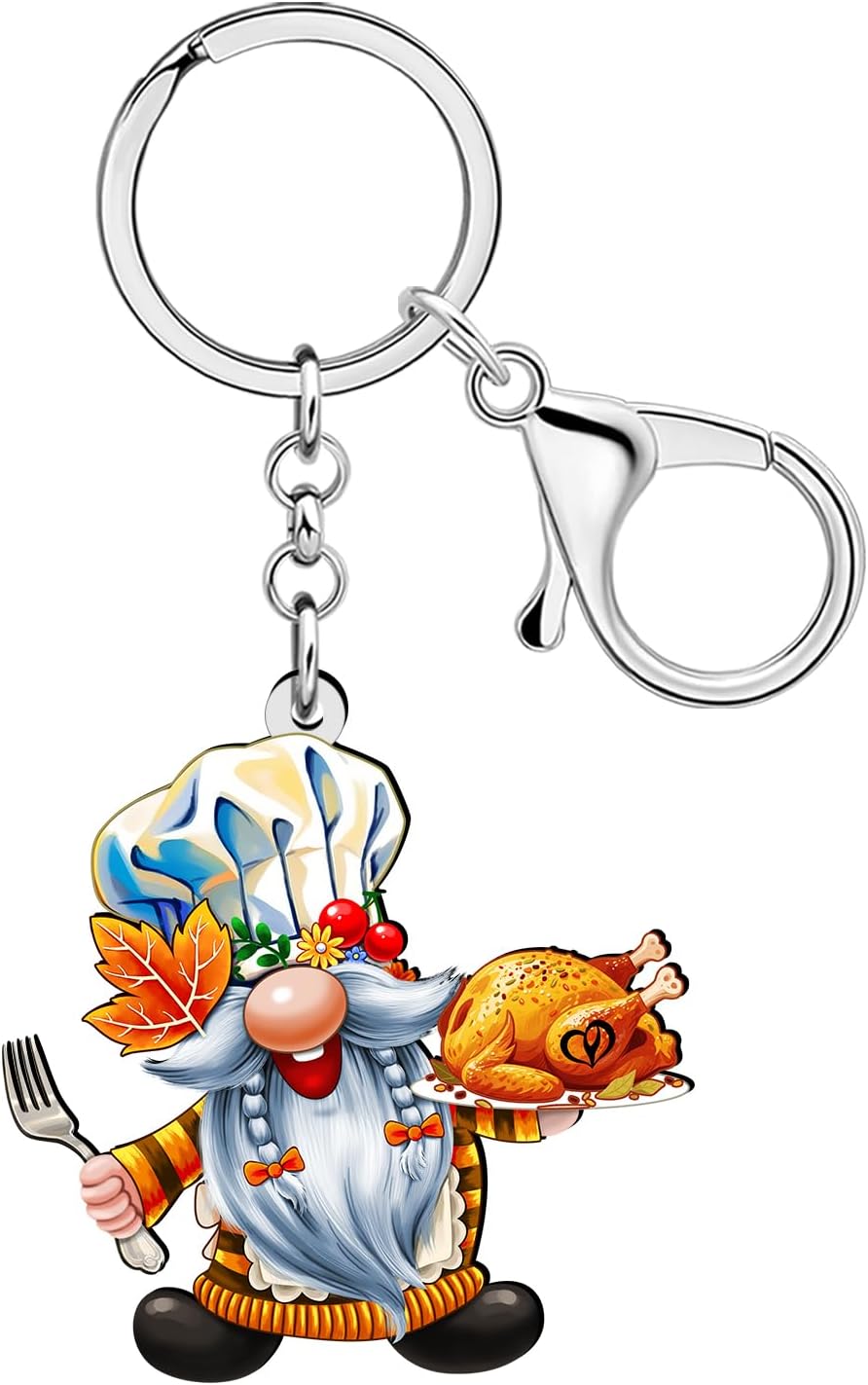 Thumbnail 6 de DUOWEI Porte-clés en acrylique nains Thanksgiving