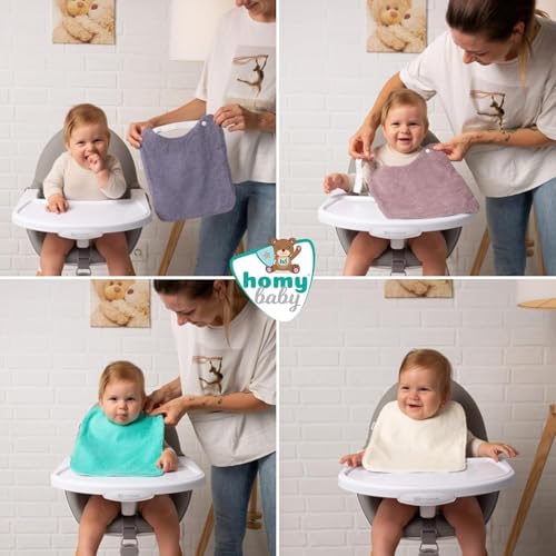 Thumbnail 7 de HOMYBABY Pack 5 Baberos Rizo Bebe Impermeables – Guardería y BLW, Reutilizables