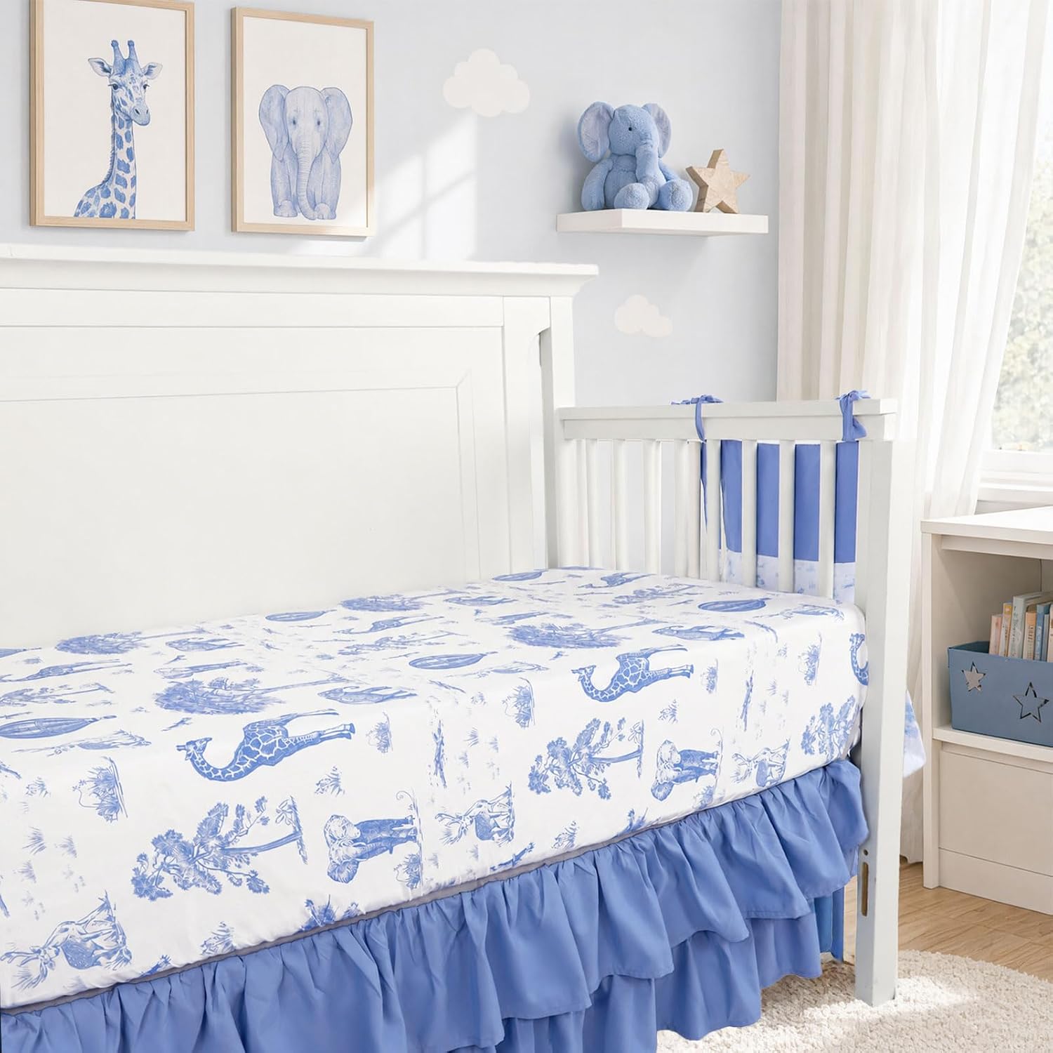 Detalle 1 de TANOFAR Crib Bedding Set, Blue Elephant