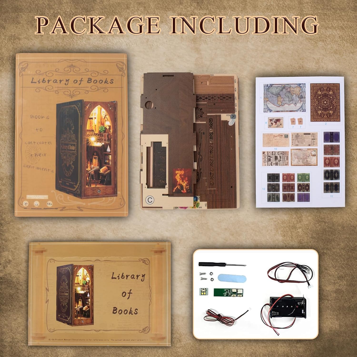 Thumbnail 6 de CRIOLPO Book Nook Kit DIY Dollhouse