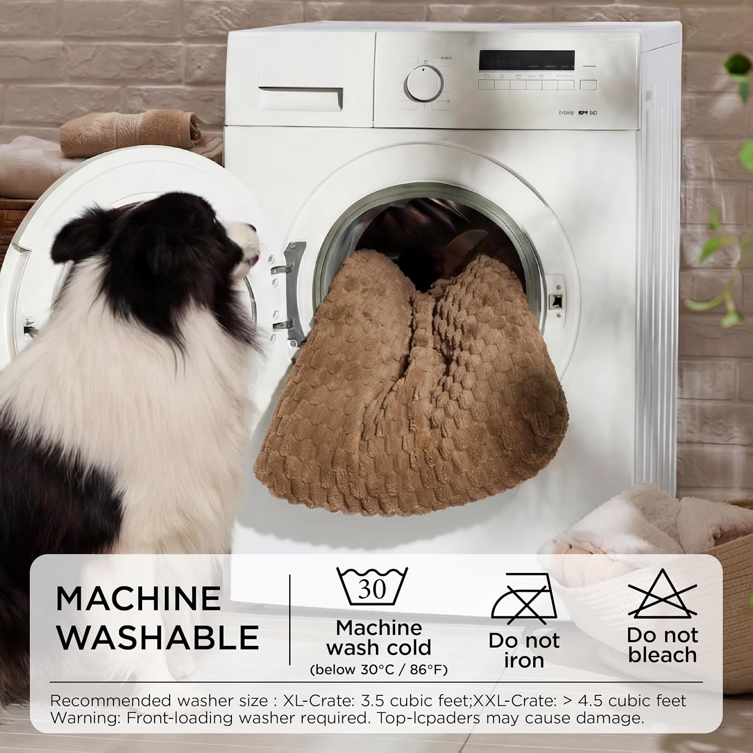 Thumbnail 5 de BEDSURE Hundebett XXL Waschbar Caramel Café 119x74x10 cm – weiches, rutschfestes Hundekissen für Große Hunde