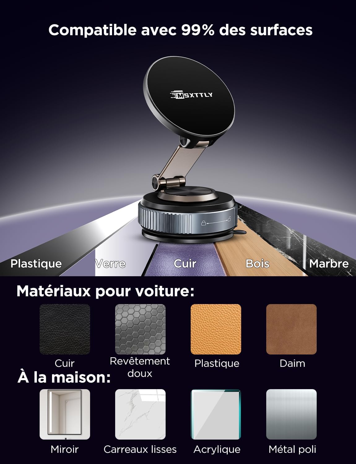 Thumbnail 5 de MSXTTLY Vmag-S2 Support voiture magnétique 360°